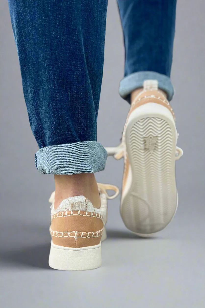 Janie Sneaker - Camel Tweed