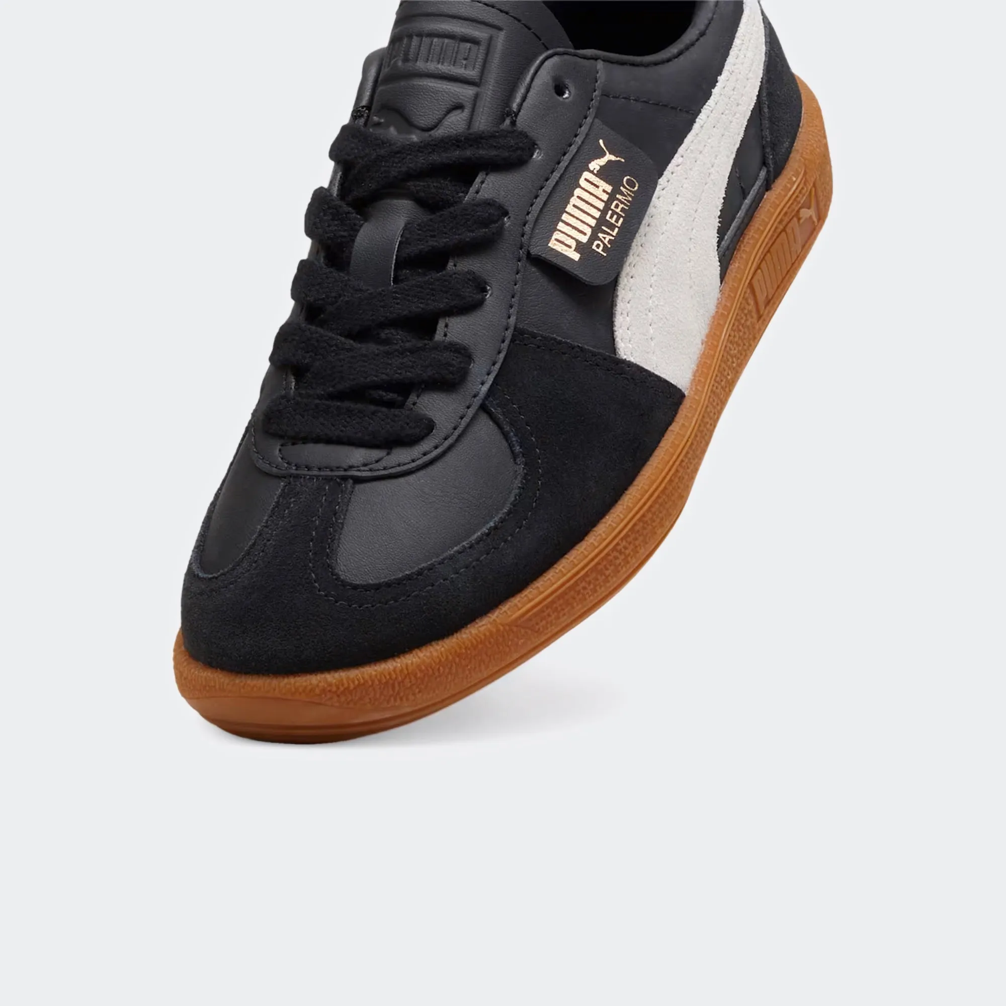 Kids PUMA Palermo Leather Shoes Black