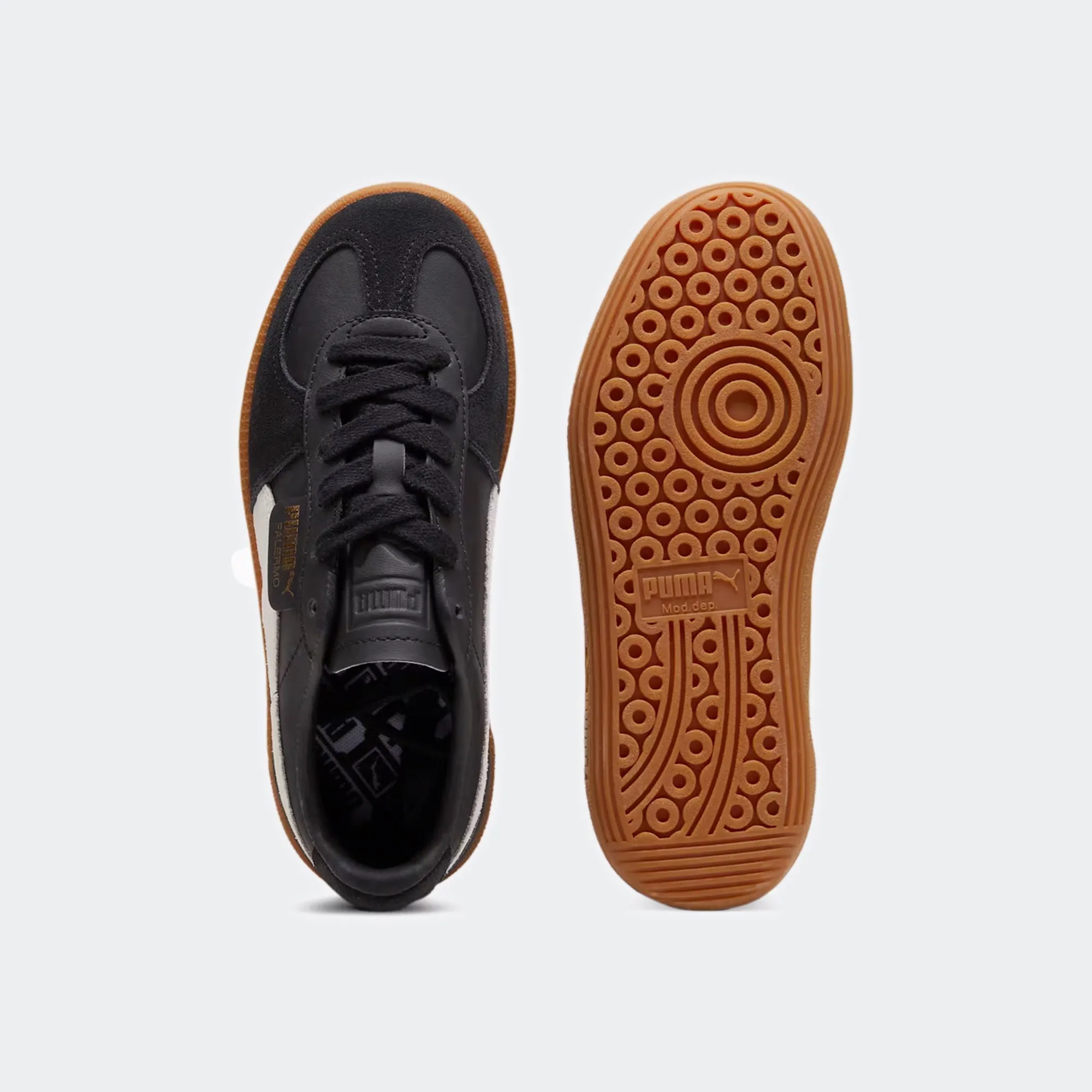 Kids PUMA Palermo Leather Shoes Black