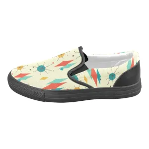 Men's Retro Slide On Mid Century Modern Franciscan Pattern Canvas Shoes