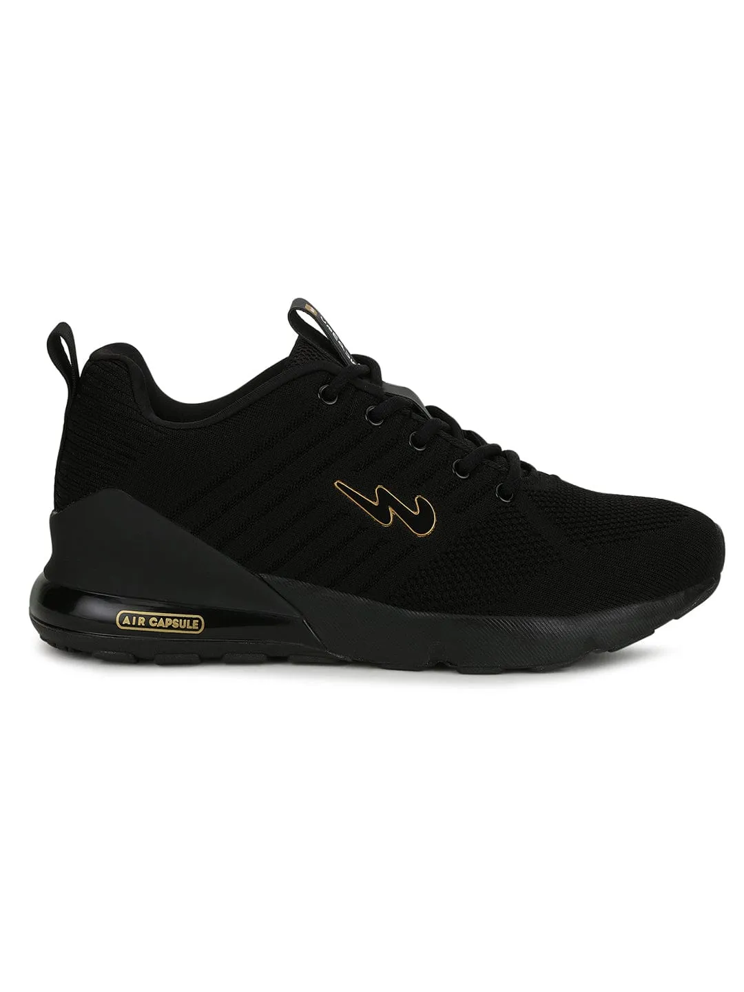 MIKE N Black Men's Running Shoes