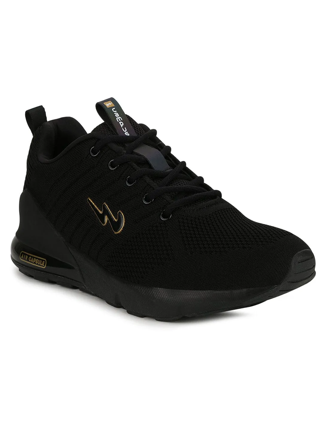 MIKE N Black Men's Running Shoes
