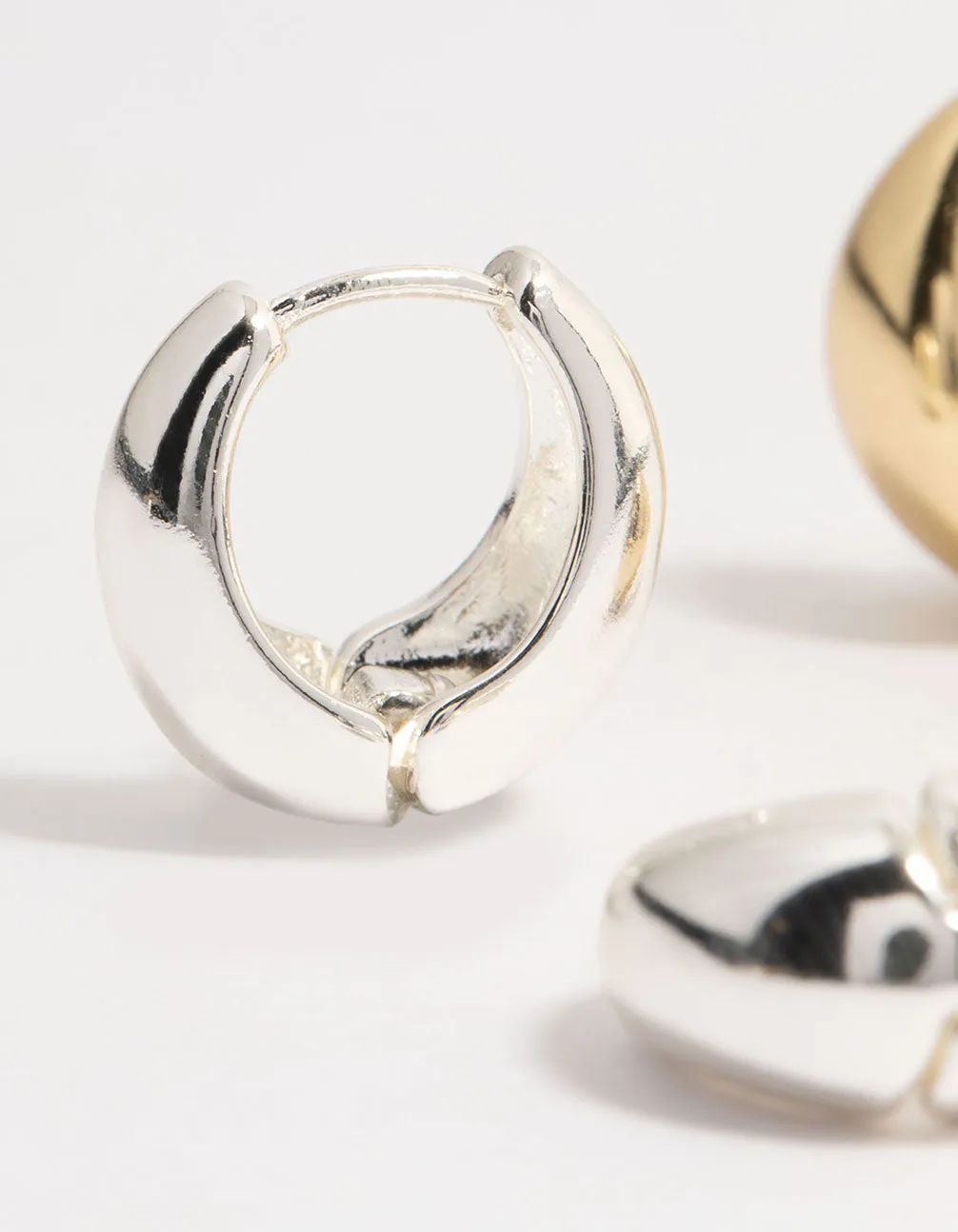 Mixed Metals Clean Hoop Earrings 2-Pack