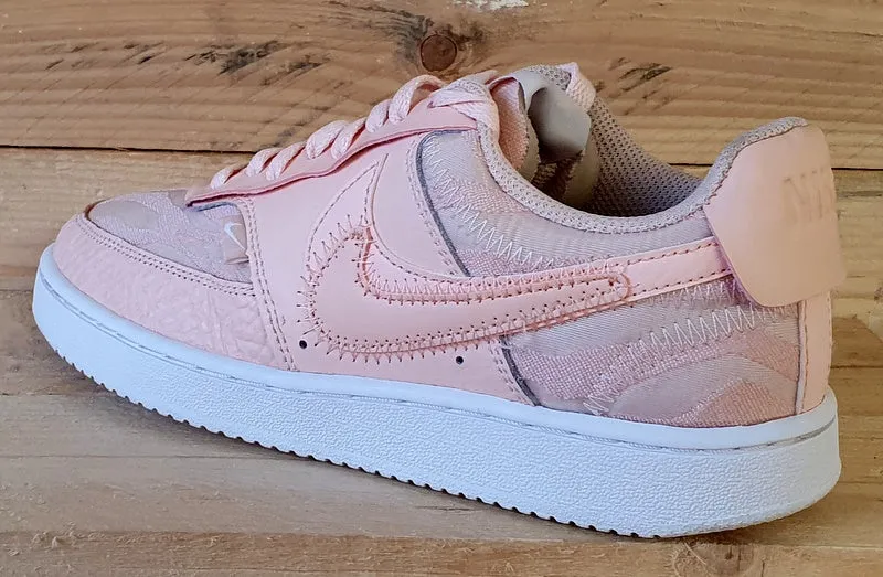 Nike Court Vision Low Textile Trainers UK4/US6.5/EU37.5 CI7599-600 Washed Coral