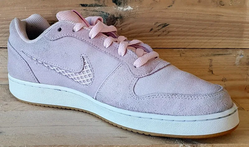 Nike Ebernon Premium Low Suede Trainers UK7/US9.5/EU41 AQ2232-600 Pink/White