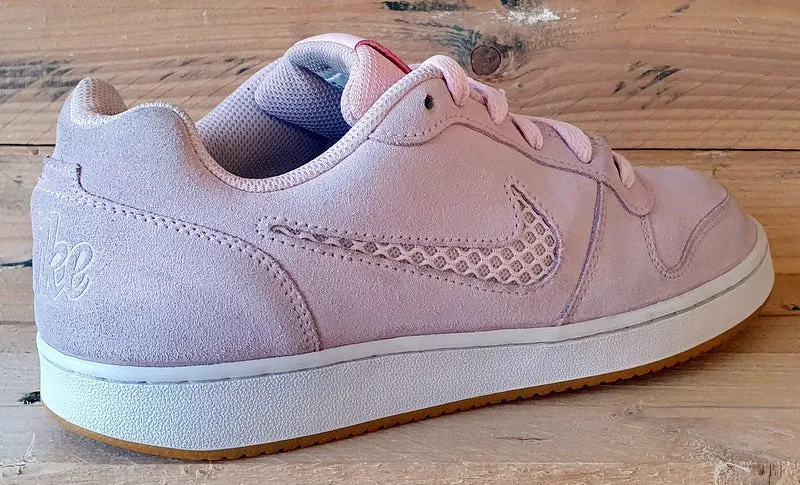 Nike Ebernon Premium Low Suede Trainers UK7/US9.5/EU41 AQ2232-600 Pink/White
