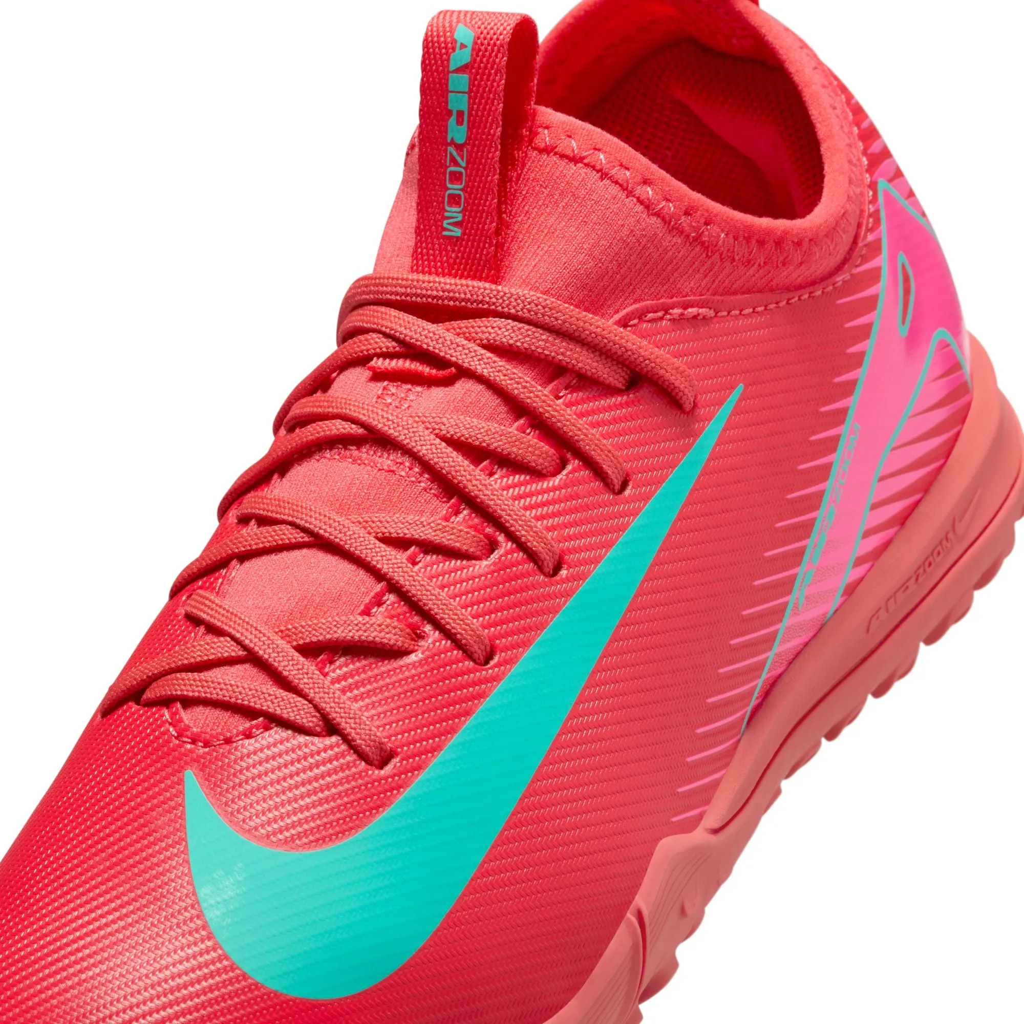 Nike Junior Zoom Mercurial Vapor 16 Academy TF Turf Soccer Cleats -Ember Glow/Aurora Green