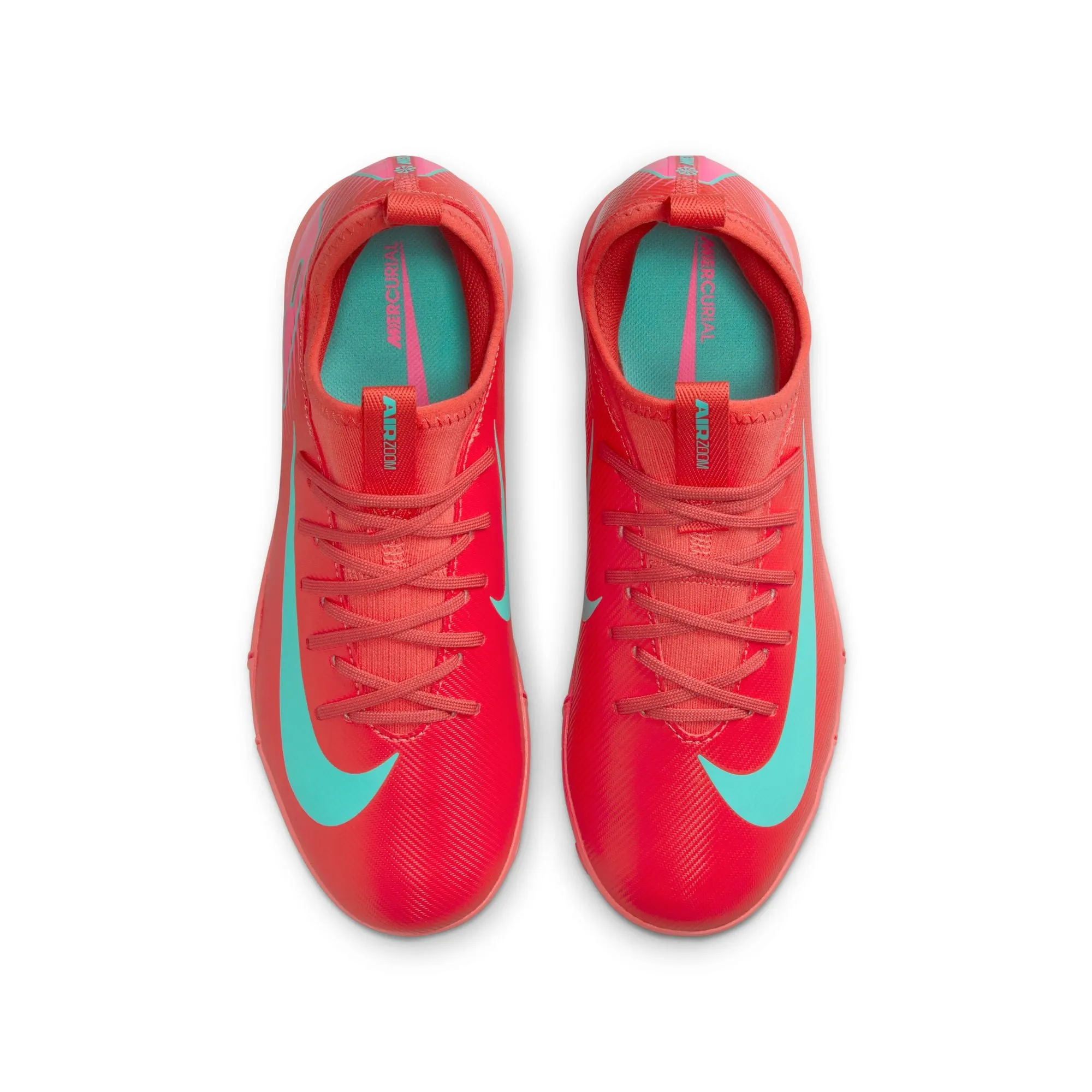Nike Junior Zoom Mercurial Vapor 16 Academy TF Turf Soccer Cleats -Ember Glow/Aurora Green