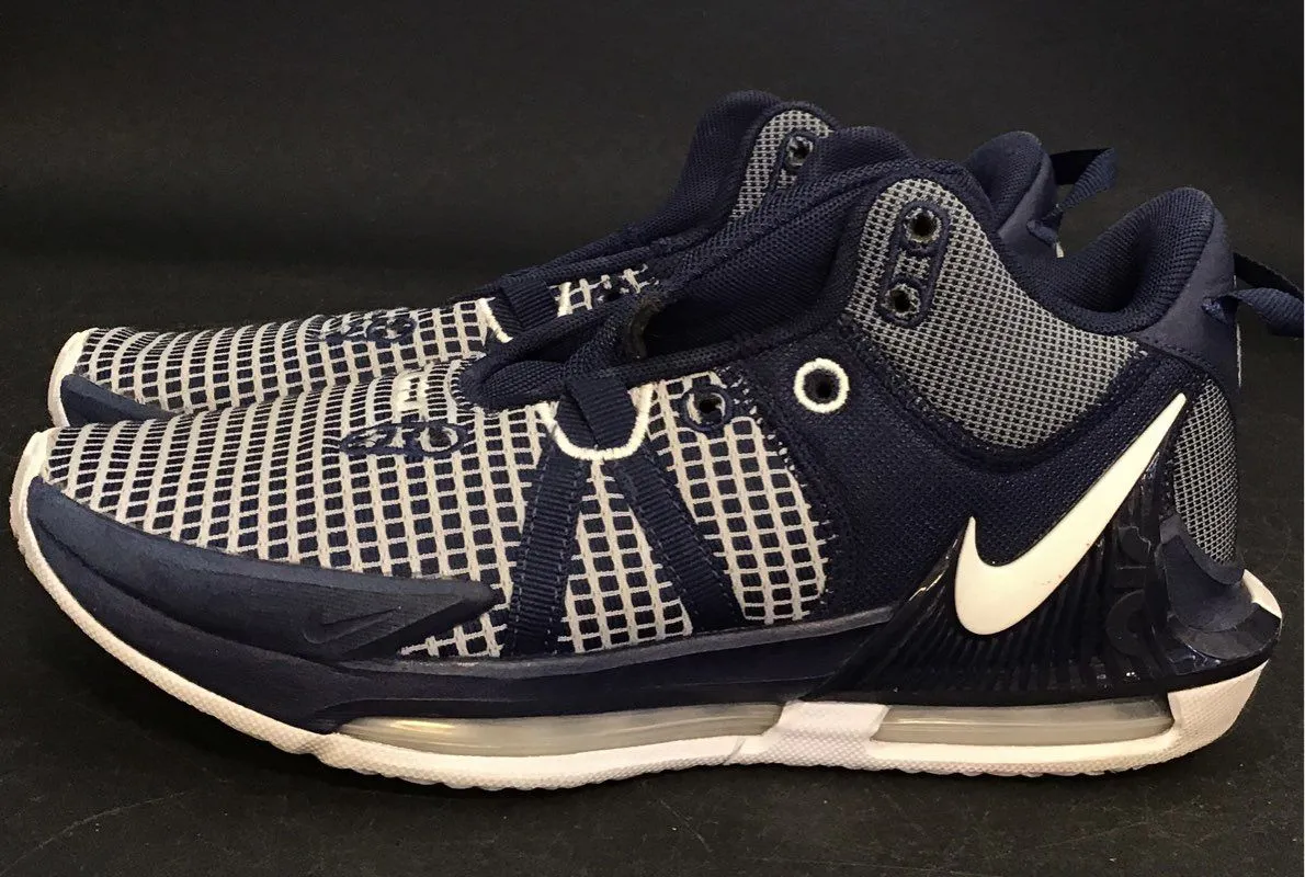 Nike Men's Lebron Witness 7 Tb Blue White Running Athletic Shoes - Size 7