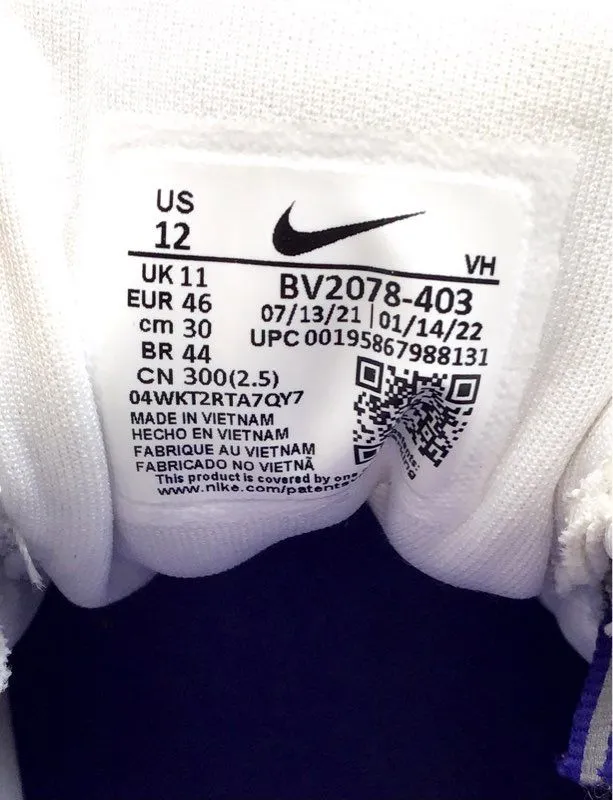 Nike Men's SB Nyjah Free 2 BV2078-403 White Purple Athletic Shoes - Size 12