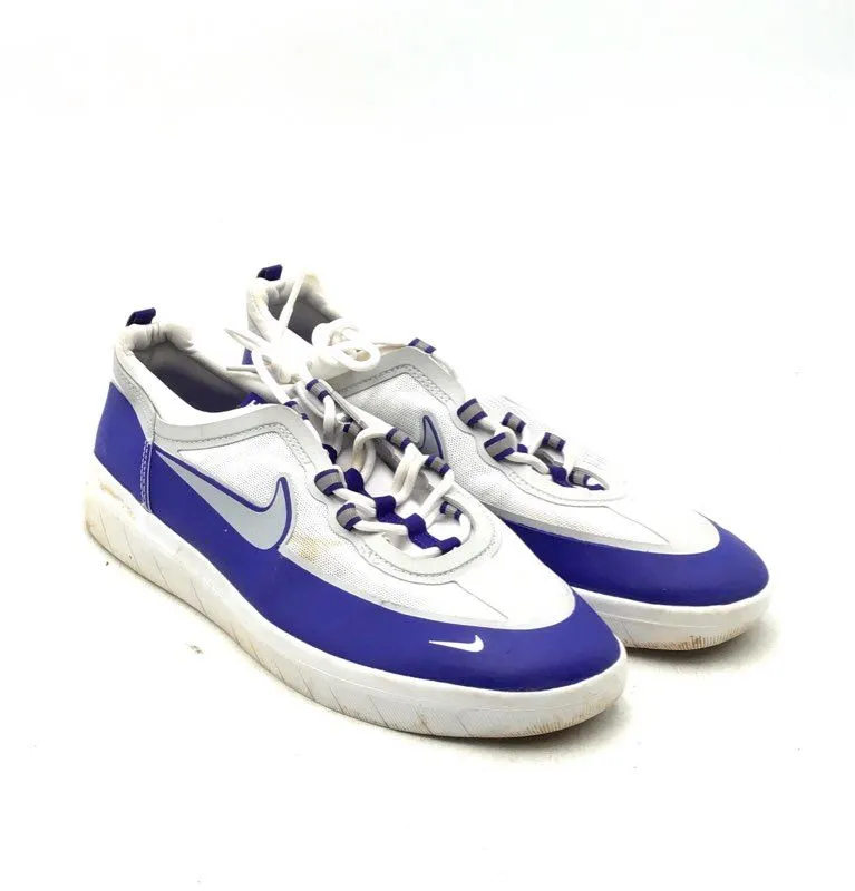 Nike Men's SB Nyjah Free 2 BV2078-403 White Purple Athletic Shoes - Size 12
