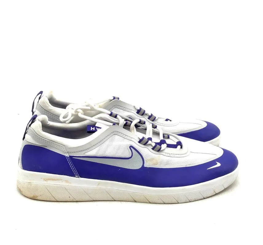 Nike Men's SB Nyjah Free 2 BV2078-403 White Purple Athletic Shoes - Size 12