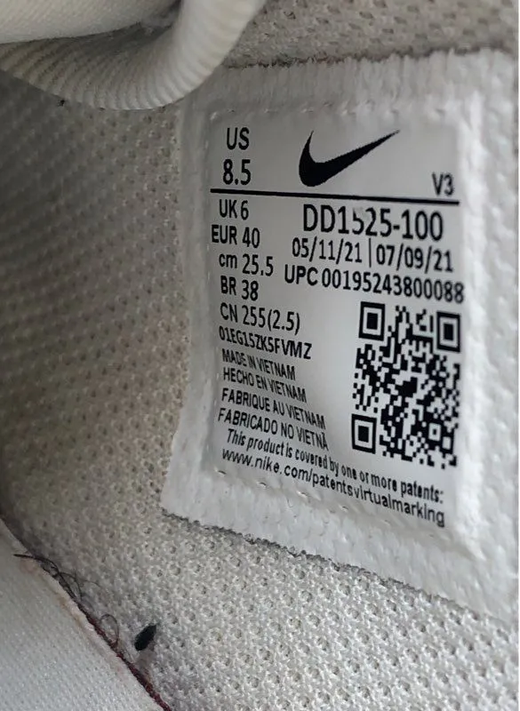 Nike Women's Air Force 1 DD1525-100 White Athletic Shoes - Size 8.5