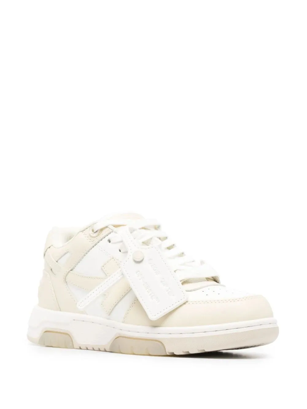 OFF-WHITE WOMEN Out Of Office Leather Sneakers White Beige
