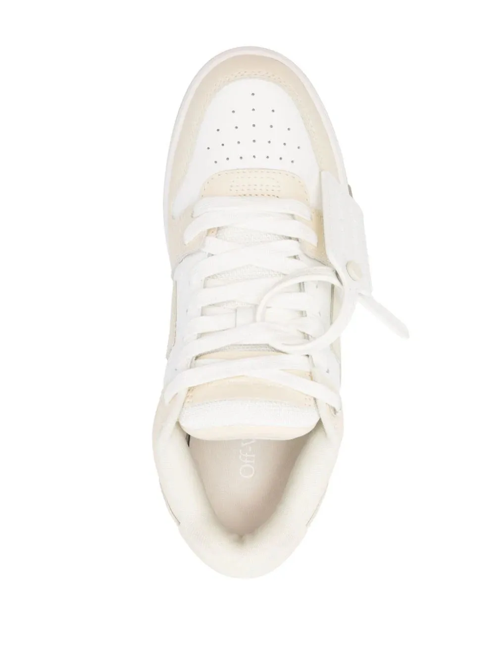 OFF-WHITE WOMEN Out Of Office Leather Sneakers White Beige