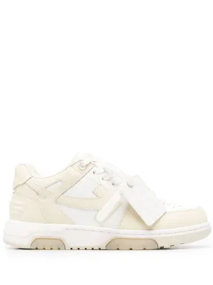 OFF-WHITE WOMEN Out Of Office Leather Sneakers White Beige