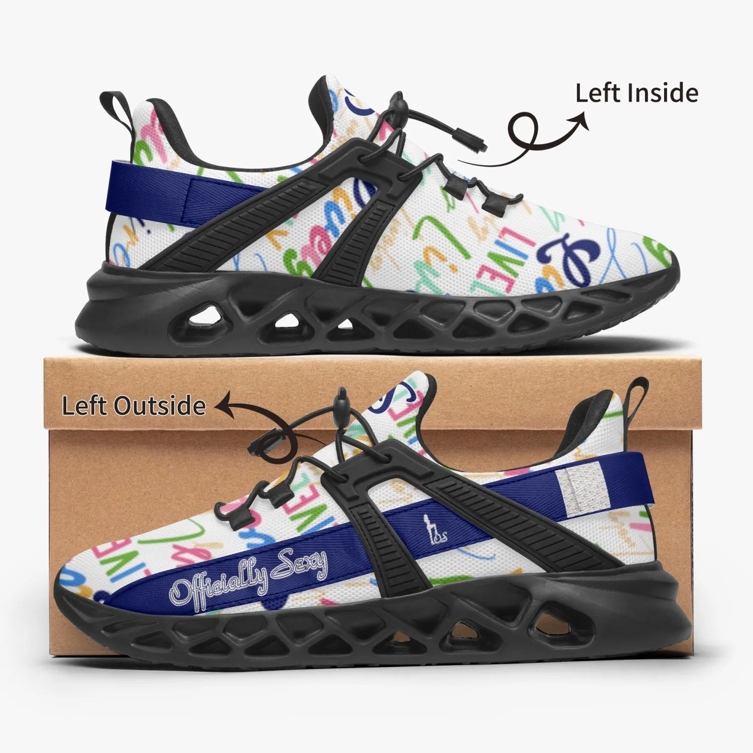 Officially Sexy Lively Collection Navy Mesh Running Shoes With Navy OS