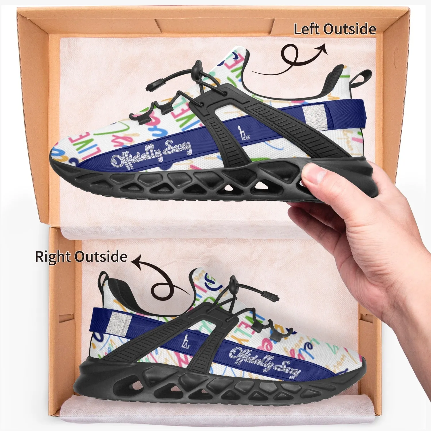 Officially Sexy Lively Collection Navy Mesh Running Shoes With Navy OS