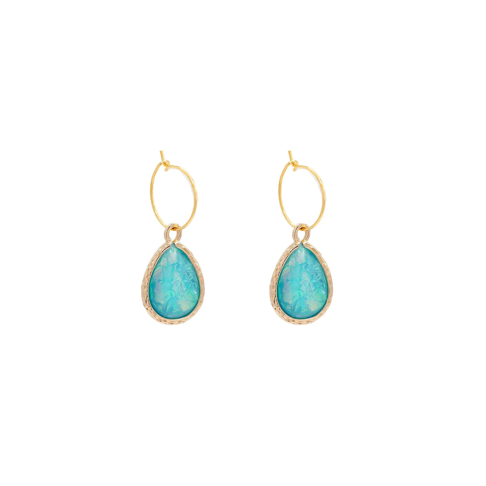 Opalite Gemstone Huggie Hoop Earring