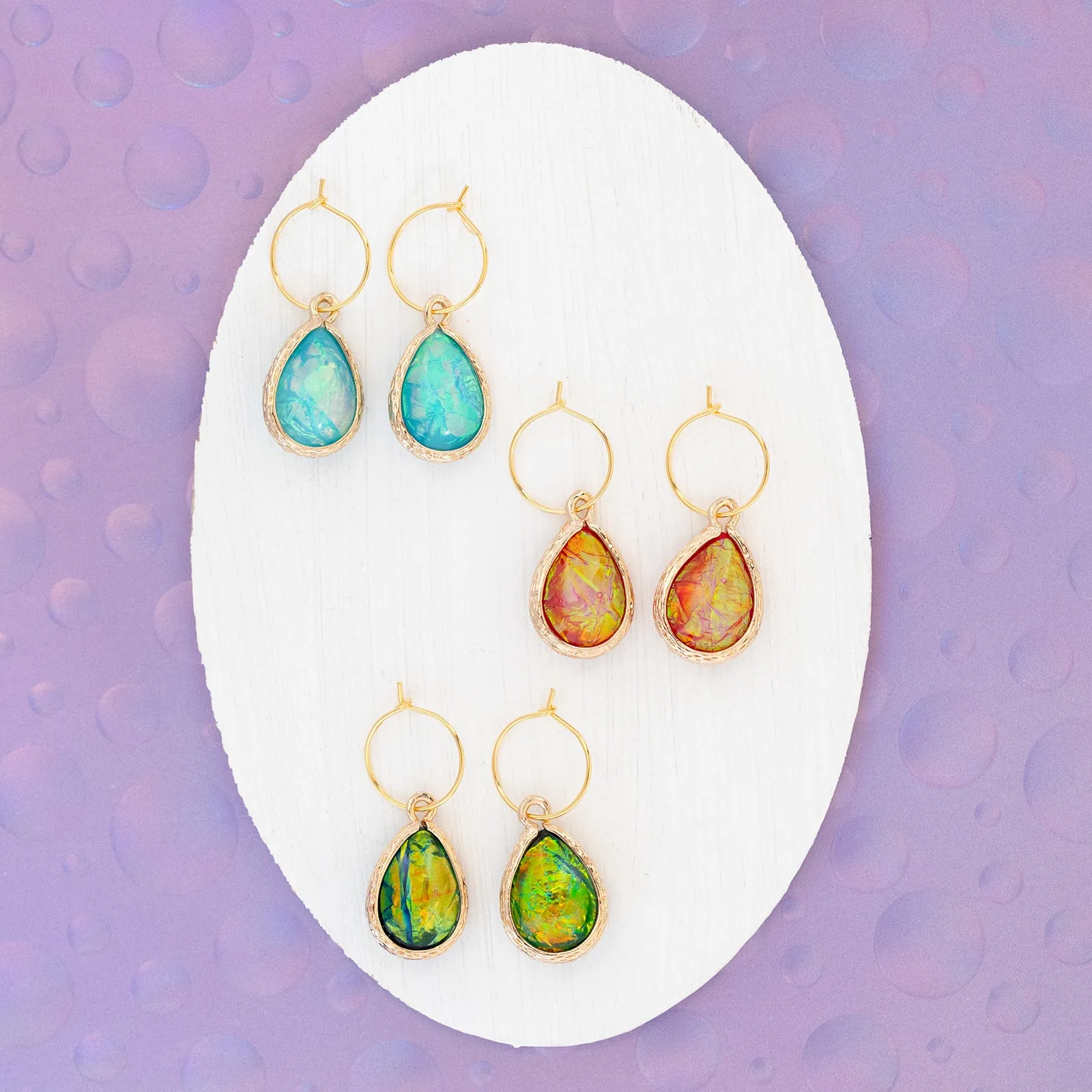 Opalite Gemstone Huggie Hoop Earring