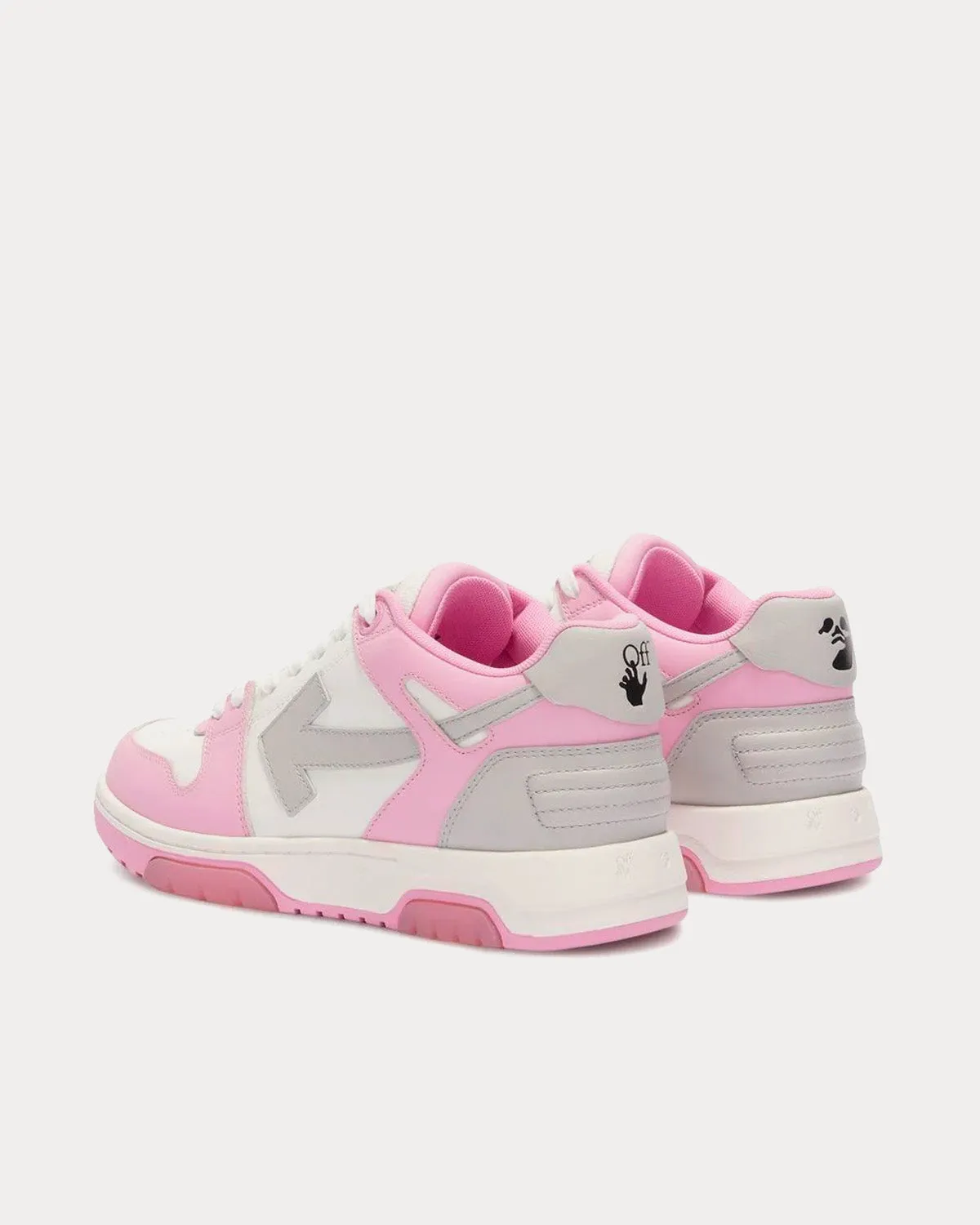 Out of Office Grey Arrow Calf Leather Pink / White Low Top Sneakers