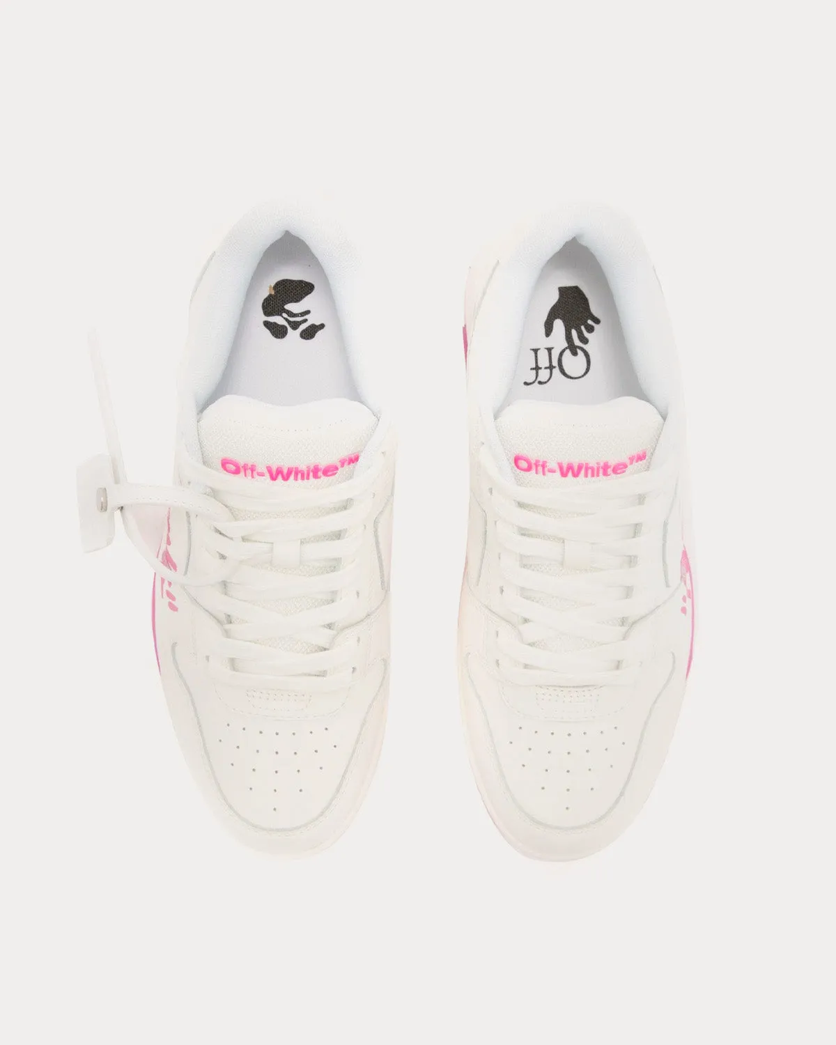 Out Of Office "For Walking" White / Fuchsia Low Top Sneakers