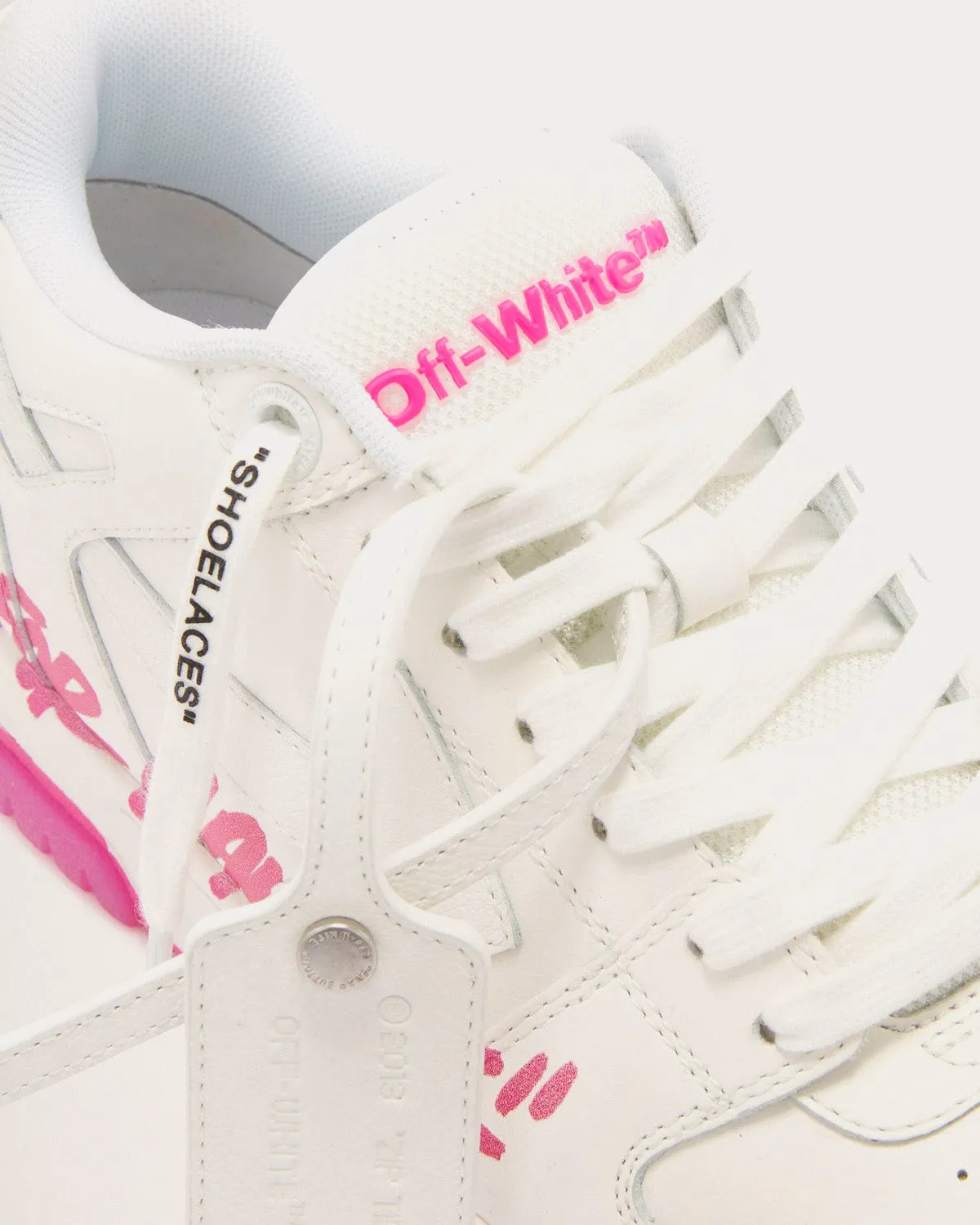 Out Of Office "For Walking" White / Fuchsia Low Top Sneakers