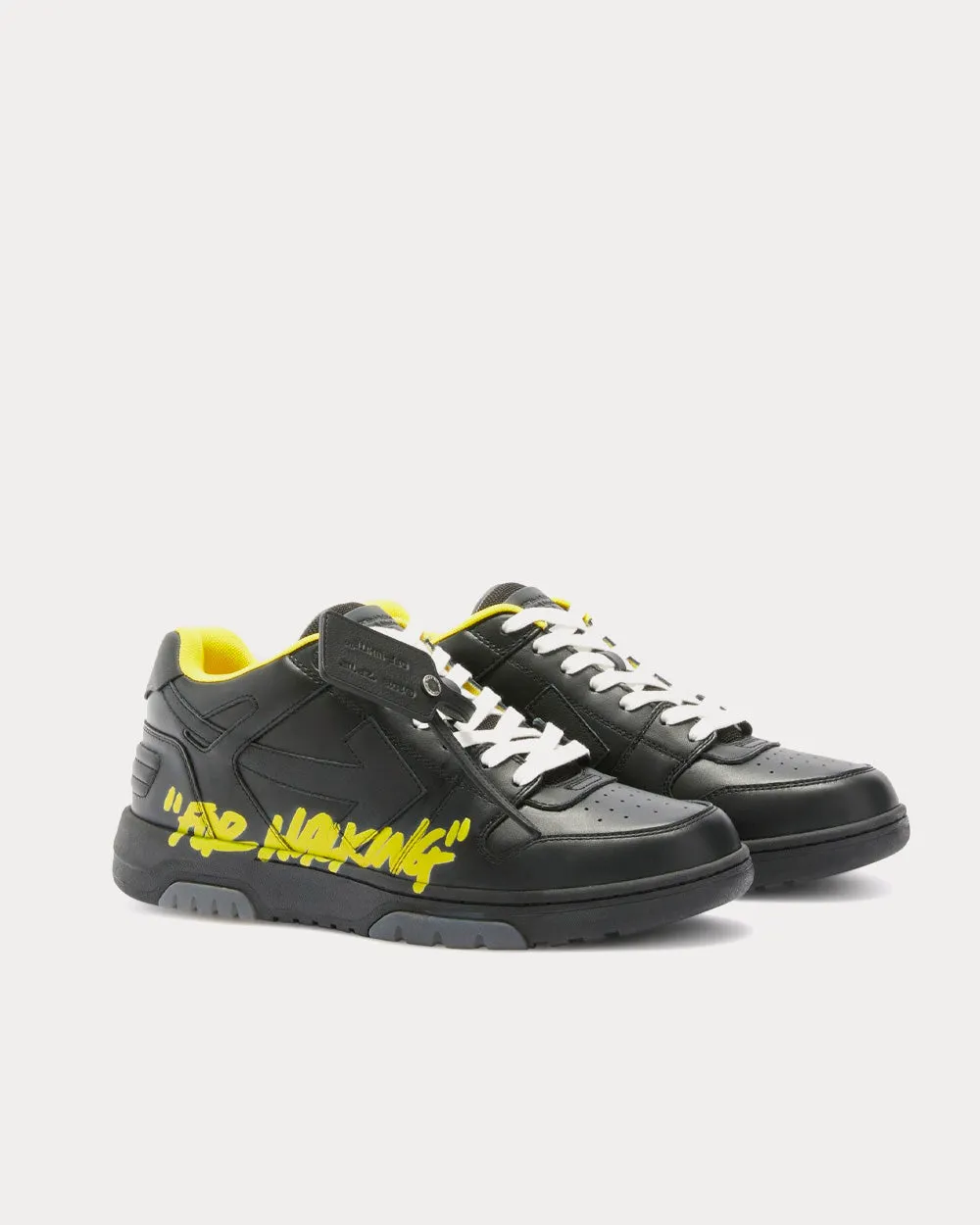 Out Of Office "Ooo" Black / Yellow Low Top Sneakers