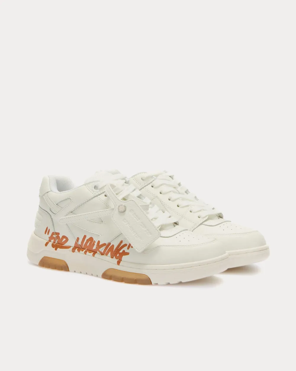 Out Of Office "Ooo" "For Walking" White / Terracotta Low Top Sneakers