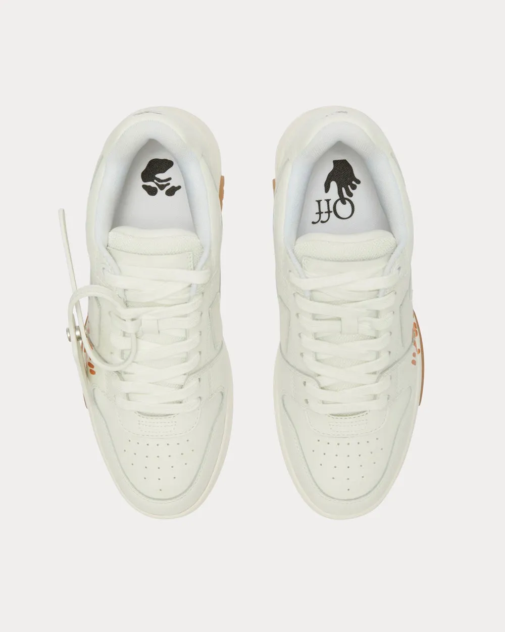 Out Of Office "Ooo" "For Walking" White / Terracotta Low Top Sneakers