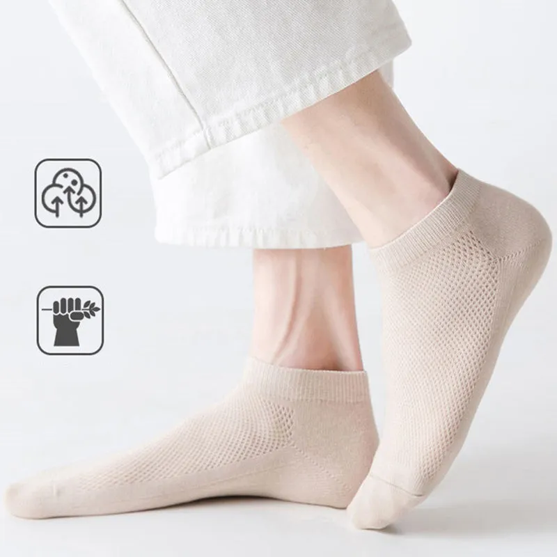 Plus Size Athletic Mesh Ankle Socks(12 Pairs)