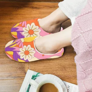 Retro Groovy Boho Flower Power Bedroom Slippers - 781623