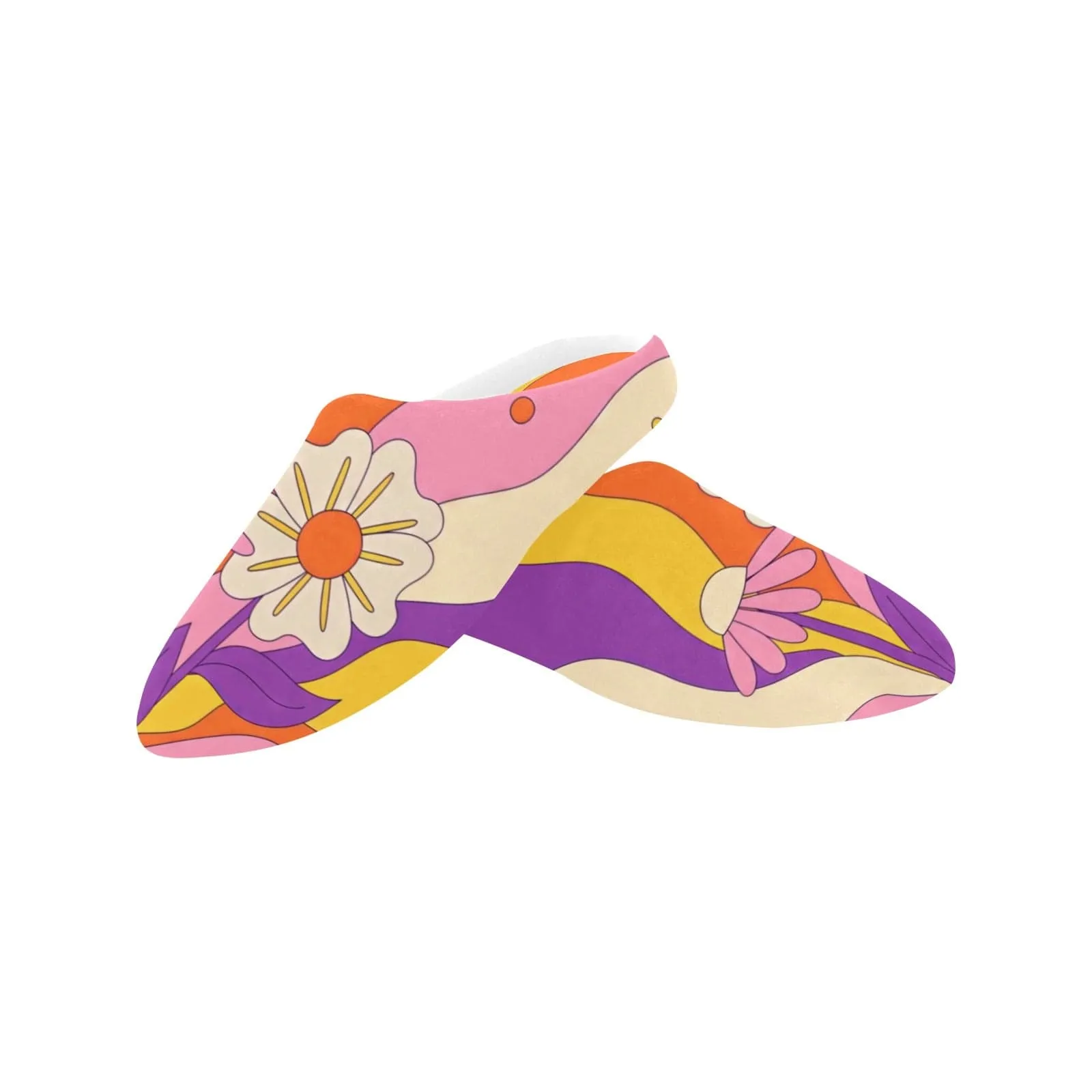 Retro Groovy Boho Flower Power Bedroom Slippers - 781623
