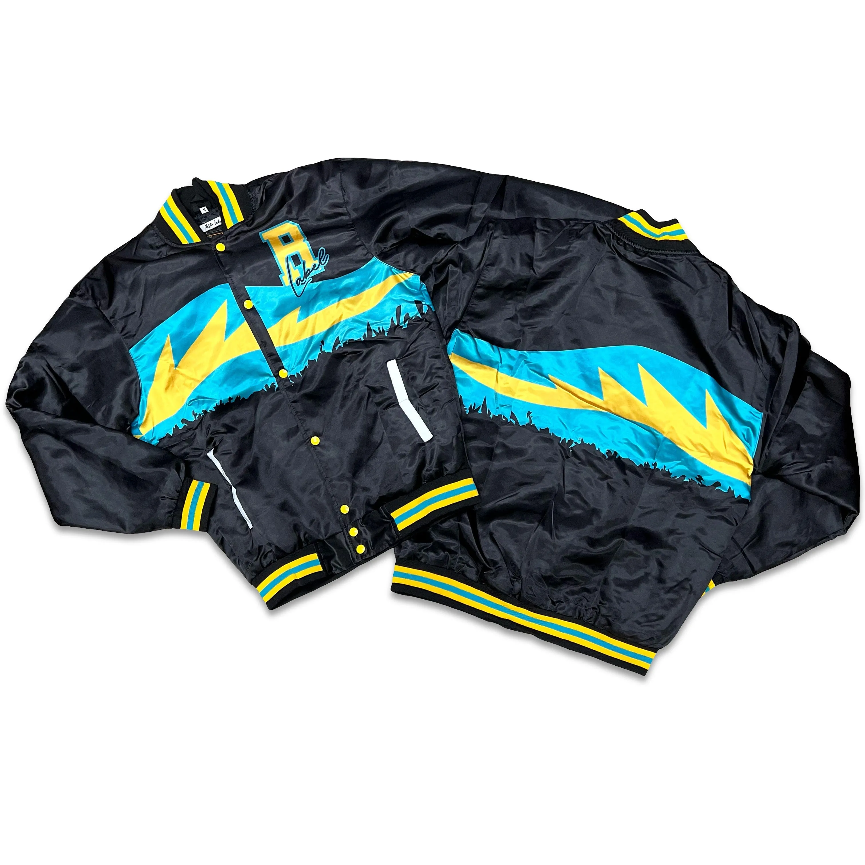 RETRO LABEL AQUA Satin JACKET (RETRO 5 Aqua)