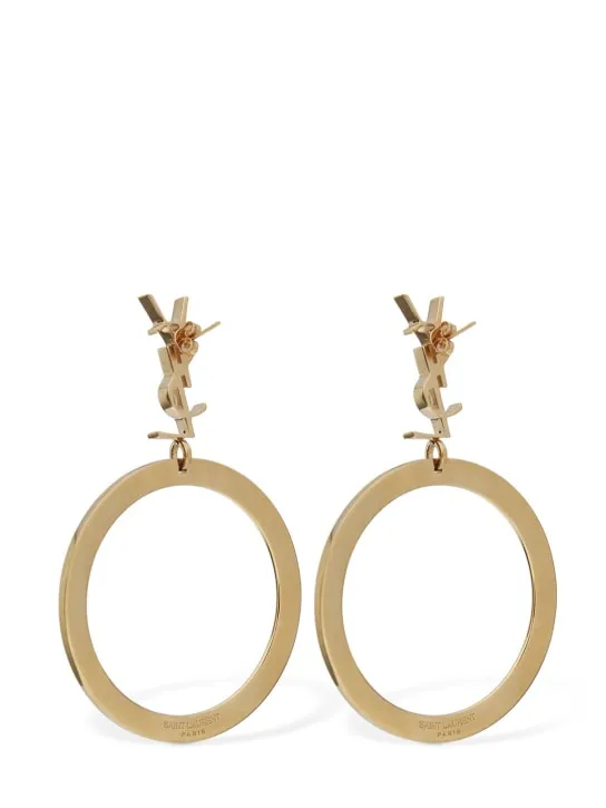 Saint Laurent   Brass hoop earrings 