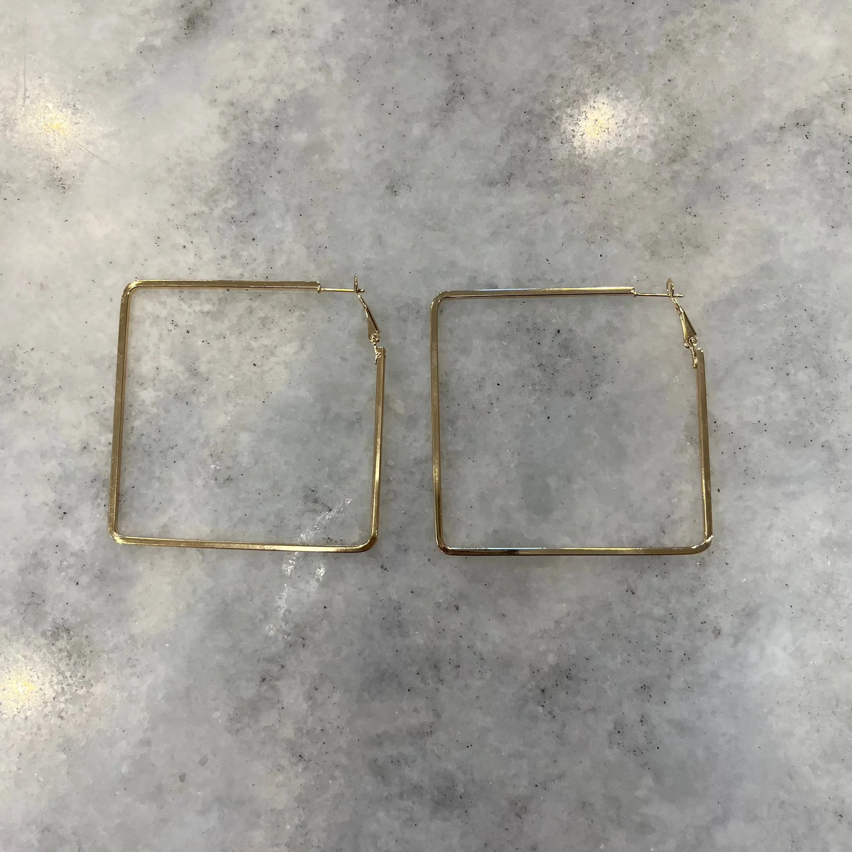 Season of Squares Gold Square Hoop Earrings