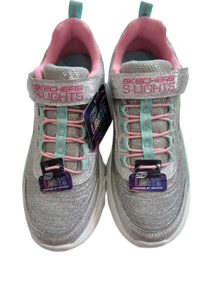 Skecher girls silver light up sparkly