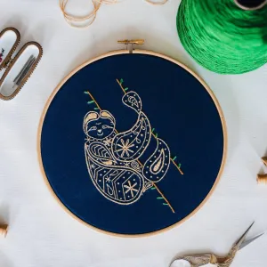 Sloth Embroidery Kit
