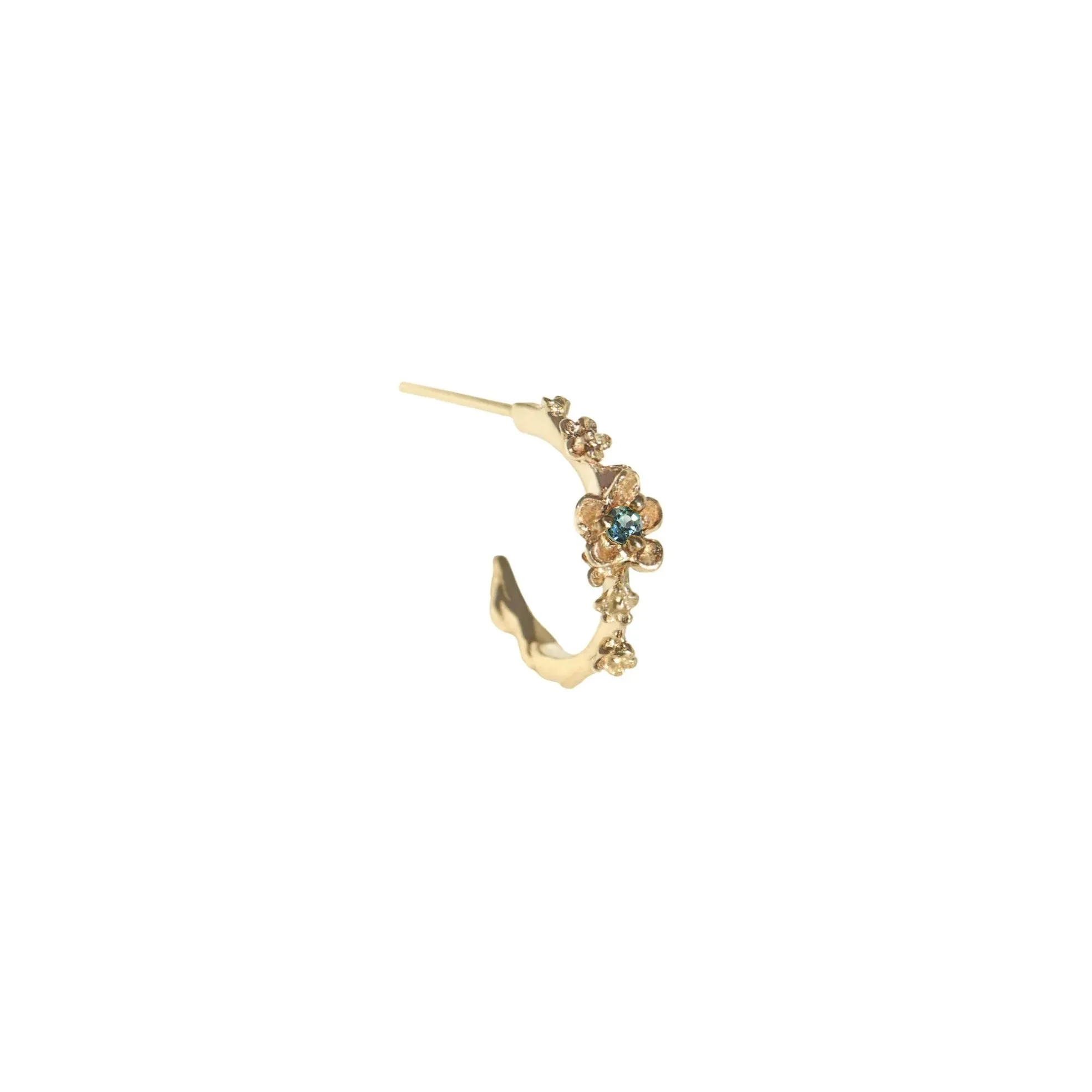 Small Buttercup Hoop with Alternate Stone