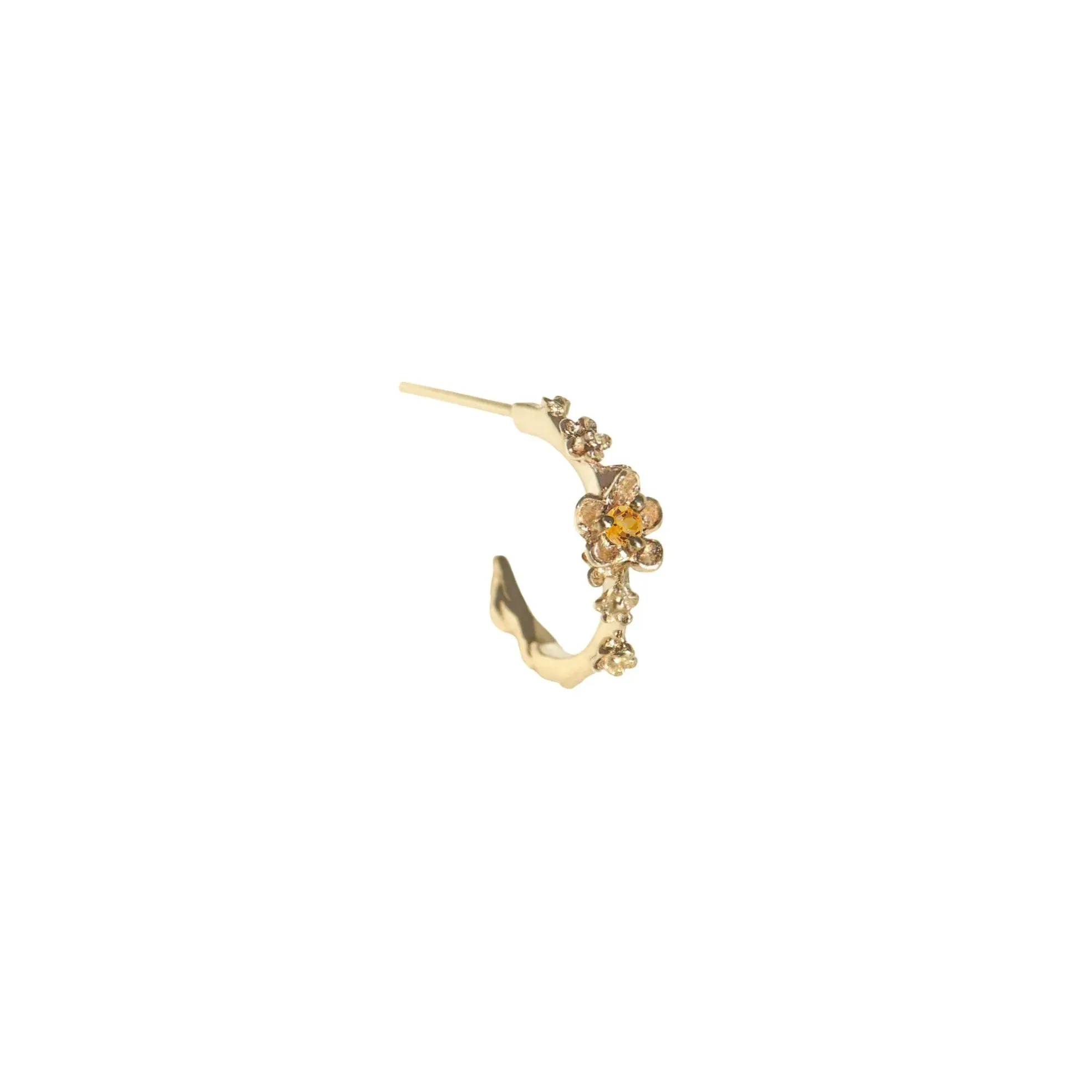 Small Buttercup Hoop with Alternate Stone