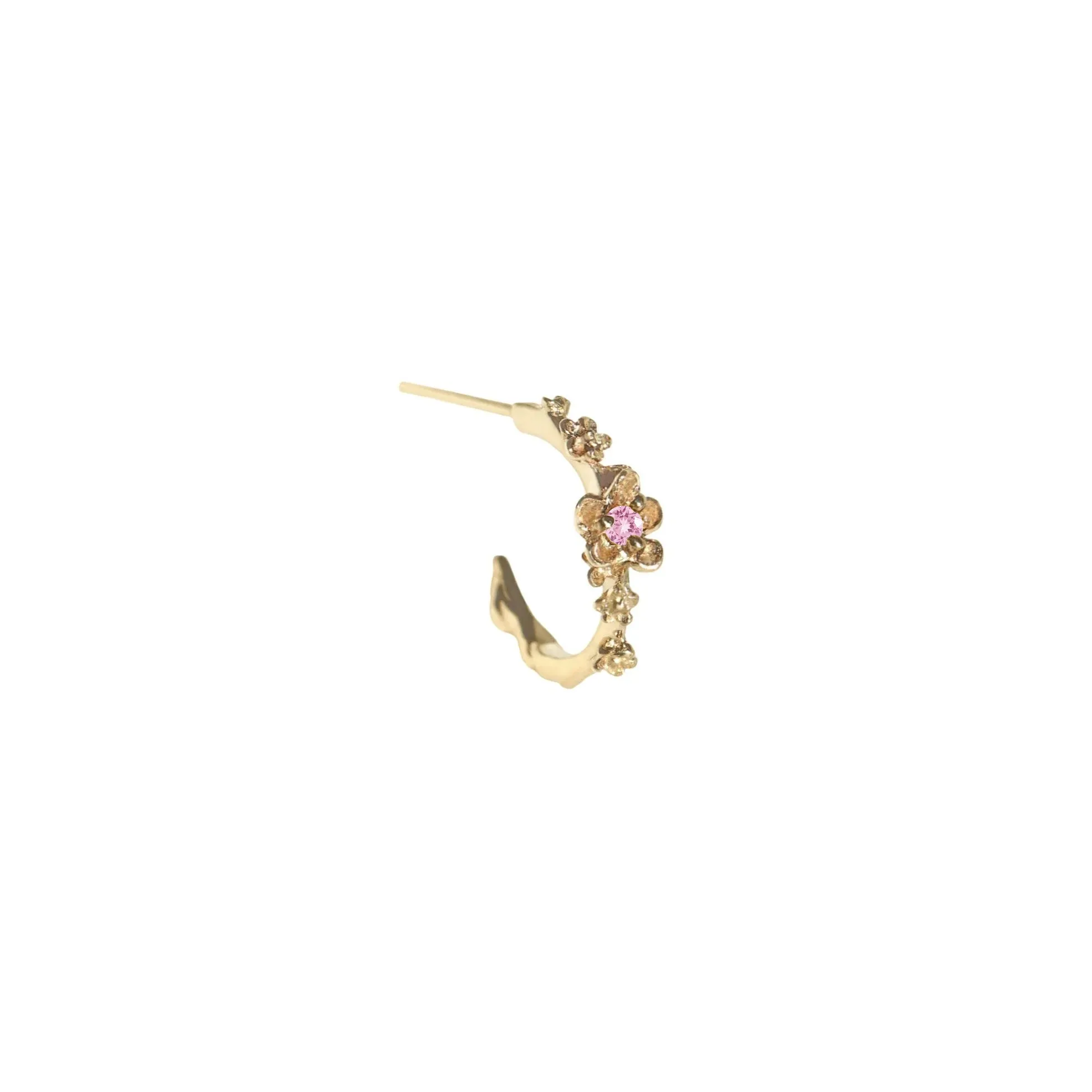Small Buttercup Hoop with Alternate Stone