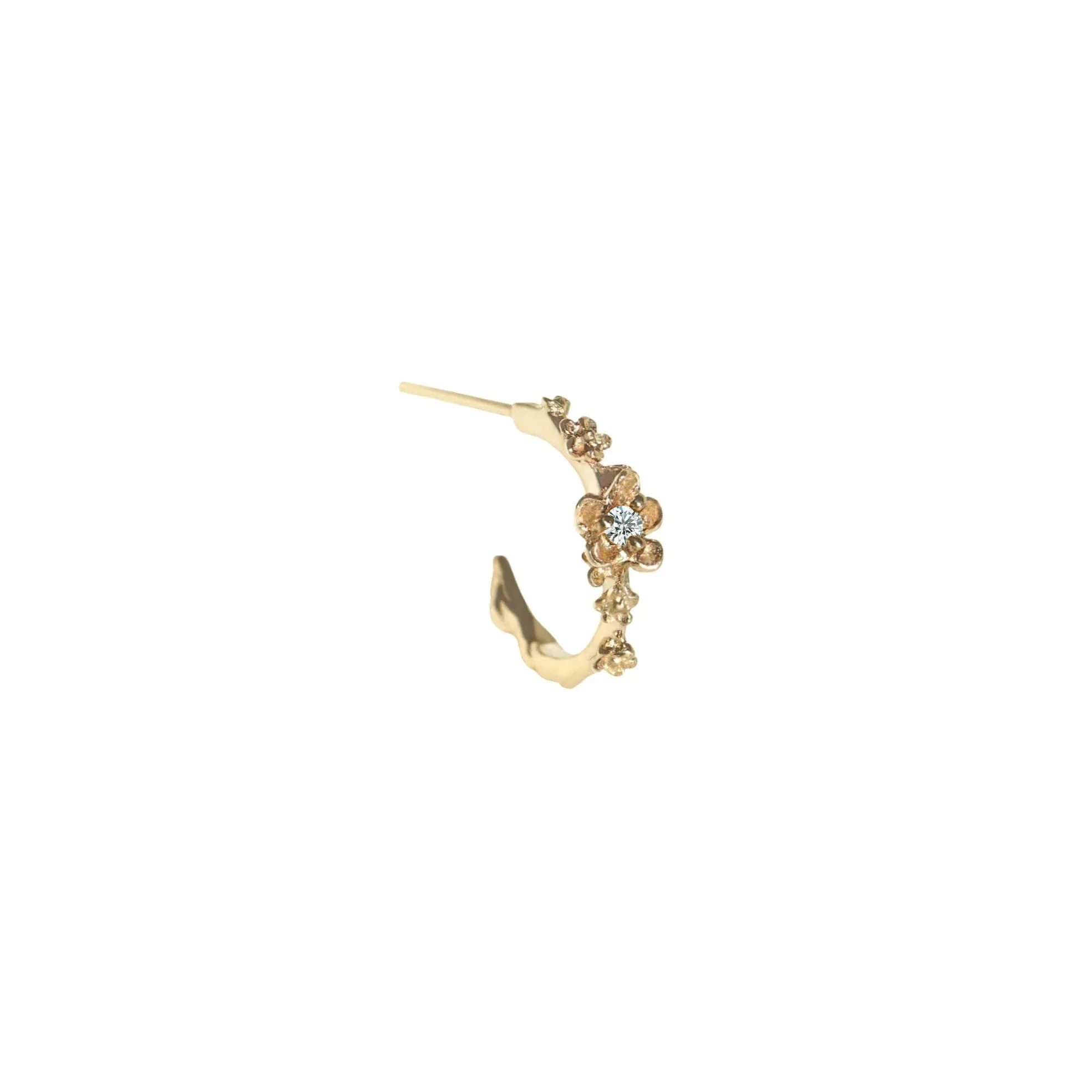 Small Buttercup Hoop with Alternate Stone
