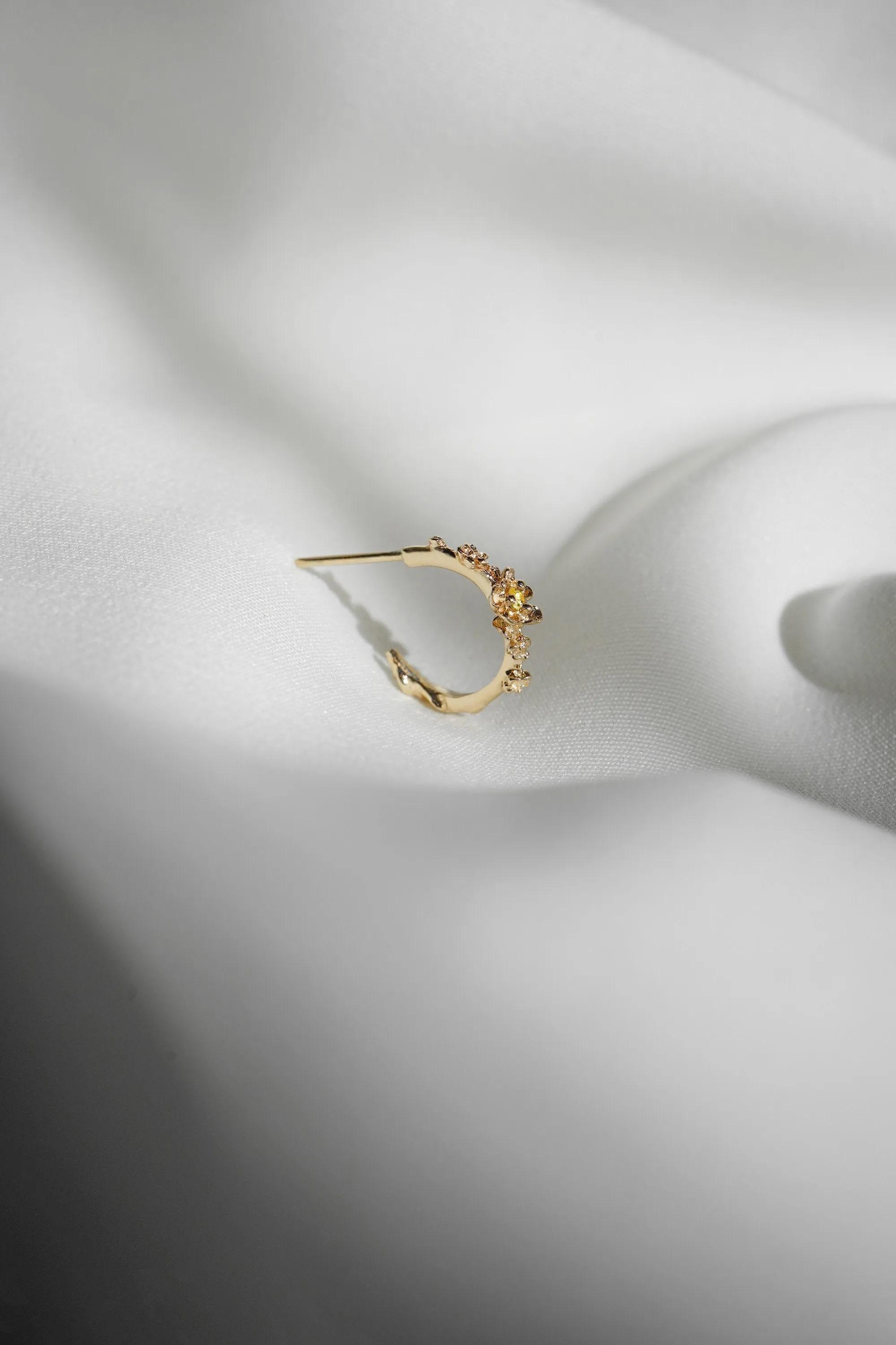 Small Buttercup Hoop with Alternate Stone