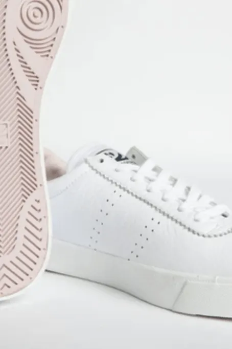 SUPERGA 2843 CLUB S COMFORT LEATHER - WHITE/PALE PINK LILAC