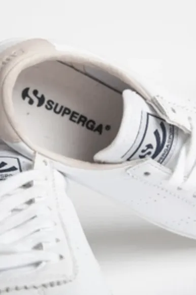 SUPERGA 2843 CLUB S COMFORT LEATHER - WHITE/PALE PINK LILAC