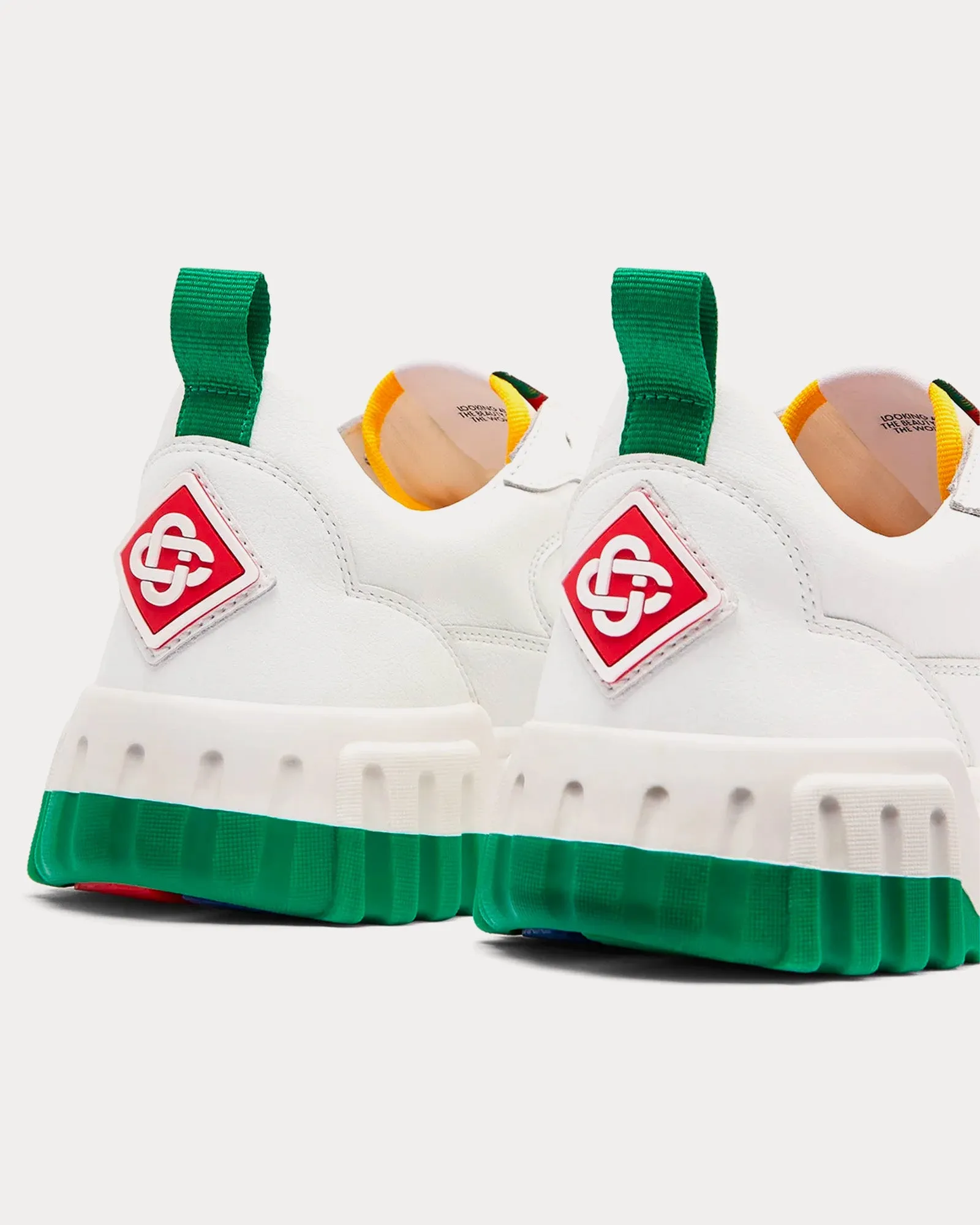 The Court White / Green Low Top Sneakers