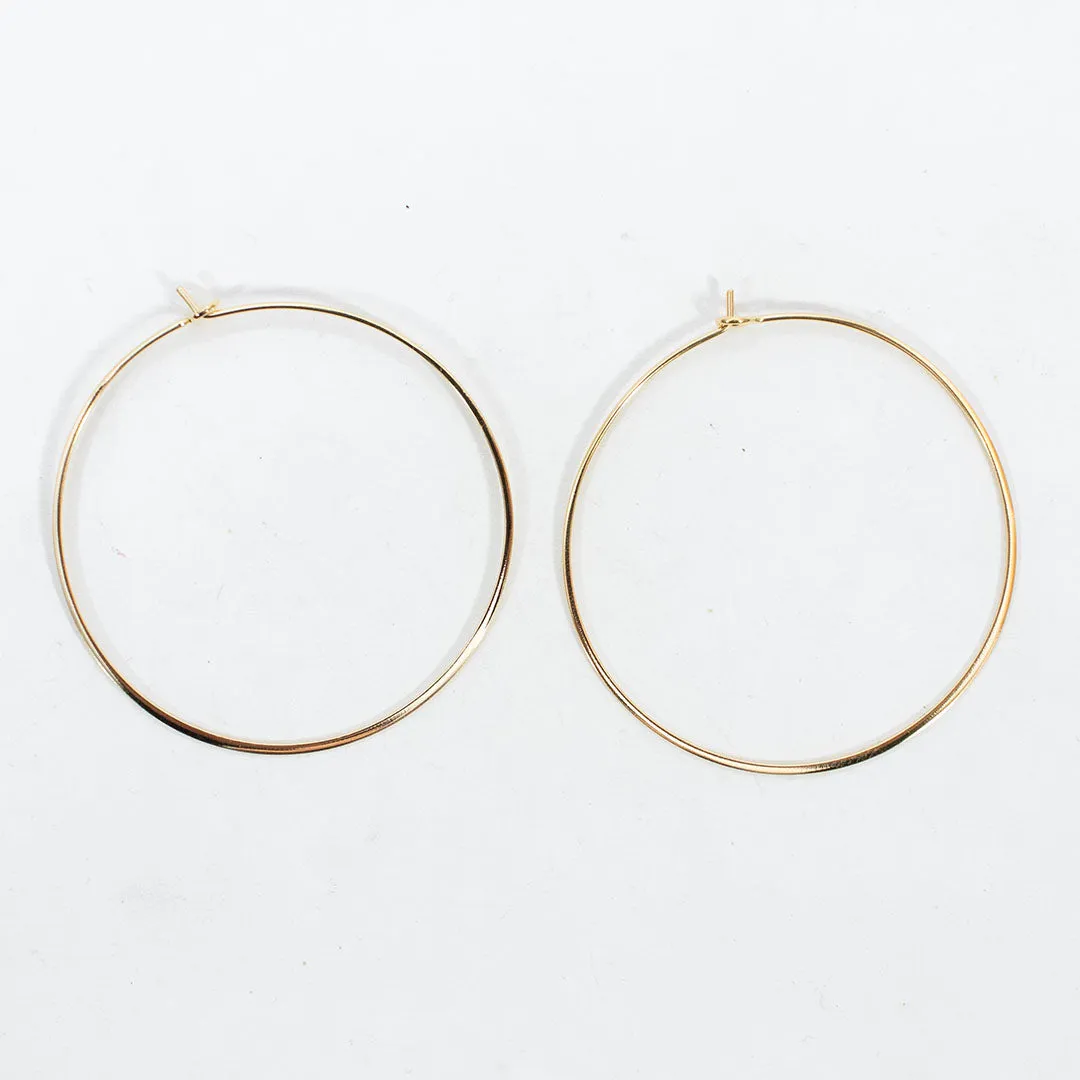 Thin Extra Large Gold Vermeil Hoops