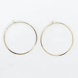 Thin Extra Large Gold Vermeil Hoops
