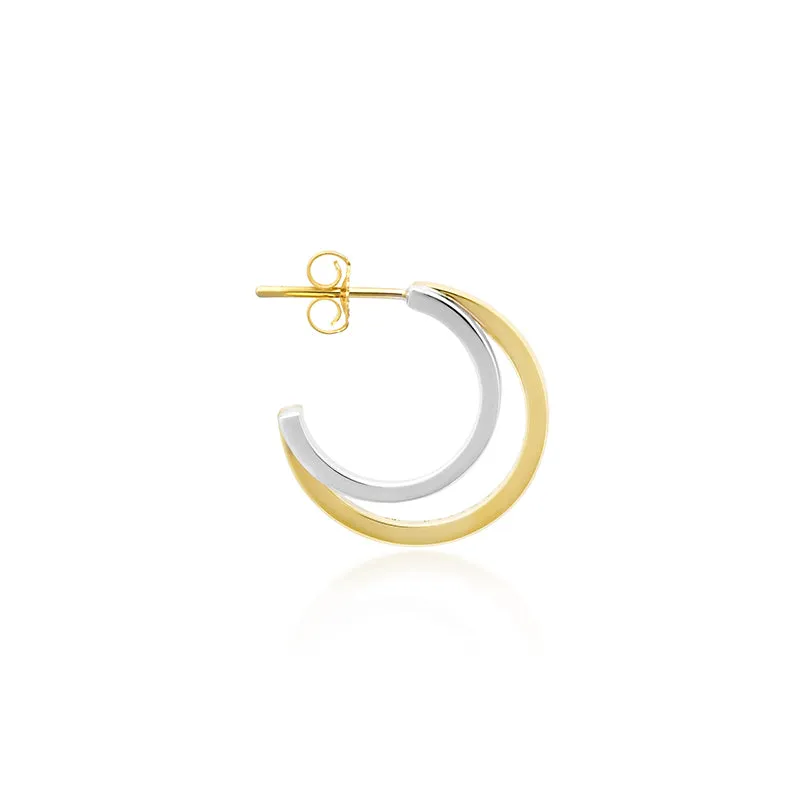 Two-Tone Small Double Hoops