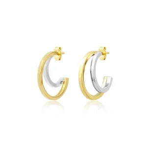 Two-Tone Small Double Hoops